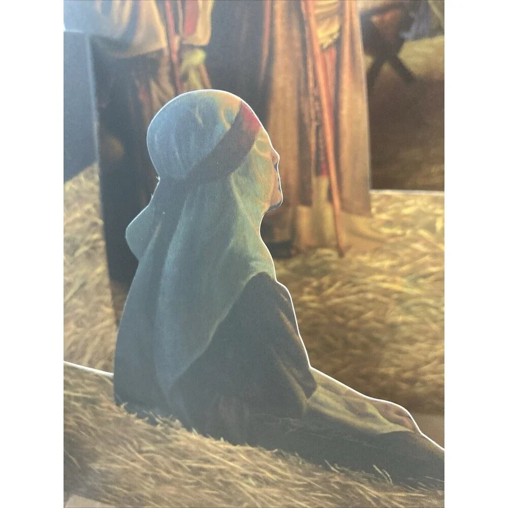 Greg Olsen Nativity 4-piece Diorama With Envelope Christmas Holy Family Jesus
